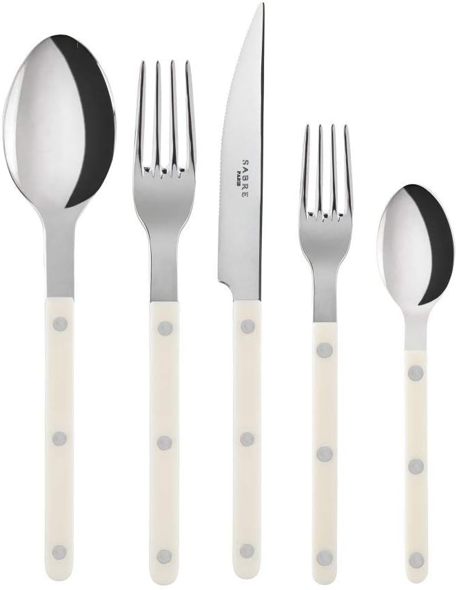 SABRE Stainless Steel Ivory Flatware Set, 20pcs