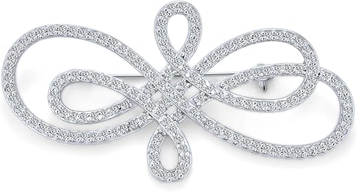 Bling Jewelry Statement Pave Wedding Bridal Brooch Pin