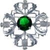 Alexander Castle Thistle Emerald CZ Stone Brooch