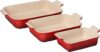 Le Creuset Stoneware Heritage 3 Rectangular Dishes, Cerise