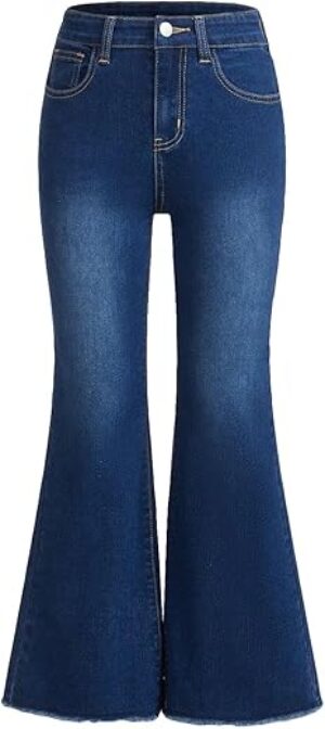 Milumia Stretchy Raw Hem Stretchy Flare Jeans