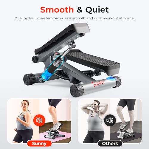 Sunny Health & Fitness Mini Stepper with Resistance Bands & App - Image 4