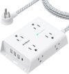 Addtam Surge Protector Power Strip, 8 Outlets, 4 USB