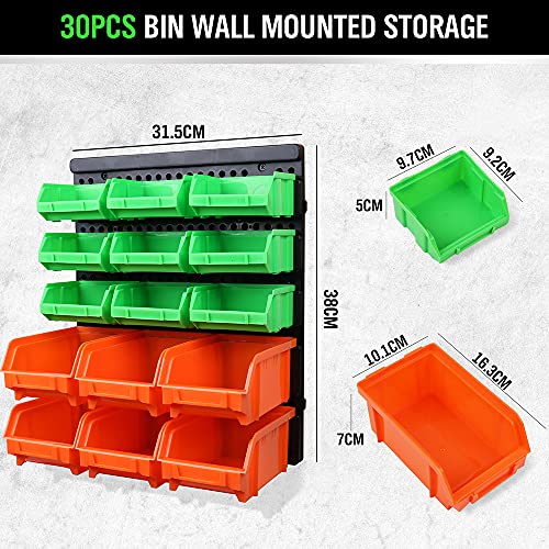 SWANLAKE GARDEN TOOLS 30PCS Wall Mounted Storage Bins - Image 2