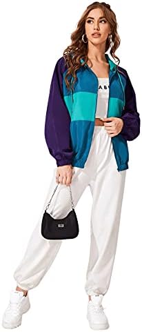 SweatyRocks Women's Lightweight Patchwork Windbreaker Jacket - Image 5