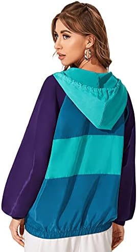 SweatyRocks Women's Lightweight Patchwork Windbreaker Jacket - Image 2