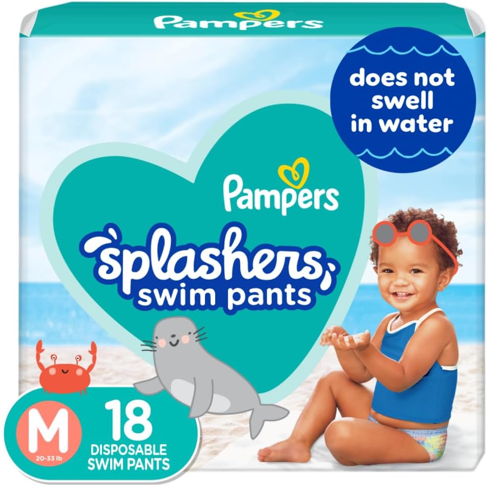 Pampers Swim Diapers, Size M, 18 Count