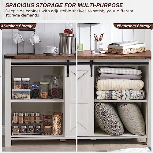 T4TREAM Farmhouse Buffet Cabinet with Sliding Barn Doors - Image 5