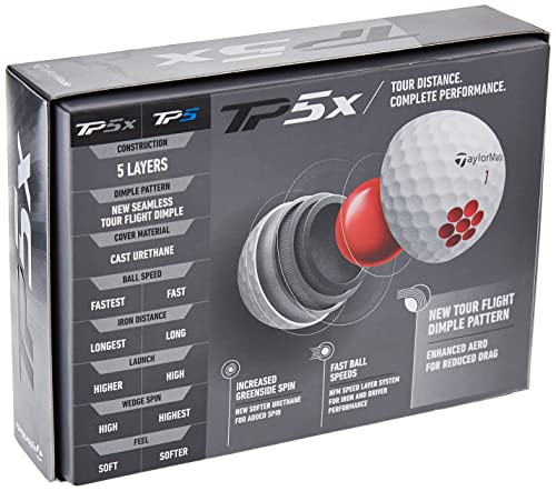 TaylorMade TP5 & TP5x Golf Balls (White, Yellow, Pix) - Image 2