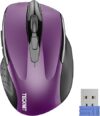 TECKNET Wireless Ergonomic Mouse, 6 Buttons, Purple