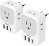 TESSAN European Travel Plug Adapter, 2-Pack