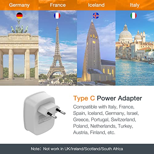 TESSAN European Travel Plug Adapter, 3 Pack - Image 2