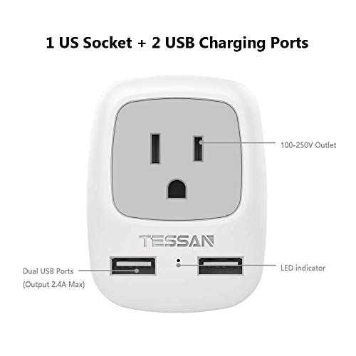TESSAN European Travel Plug Adapter, 3 Pack - Image 3