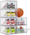 7 code Thick Clear Shoe Organizer with Magnetic Door