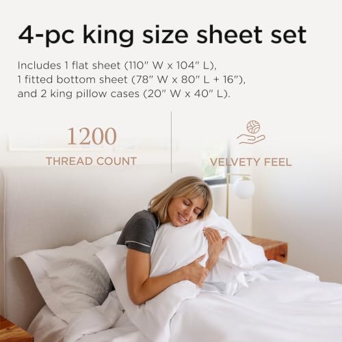 Threadmill Supima Cotton 1200 Thread Count King Sheets - Image 2