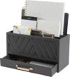 BLU MONACO Three-Tier Grey Desktop Mail Organizer