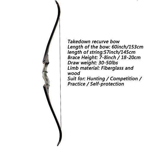 TOPARCHERY 60'' Takedown Recurve Bow Set 30-50lbs - Image 3