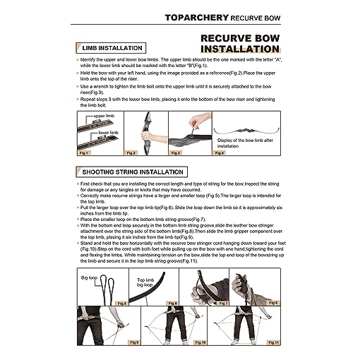 TOPARCHERY 60'' Takedown Recurve Bow Set 30-50lbs - Image 5