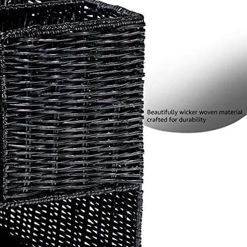 Trademark Innovations Black Rattan Tabletop Organizer and Caddy - Image 3