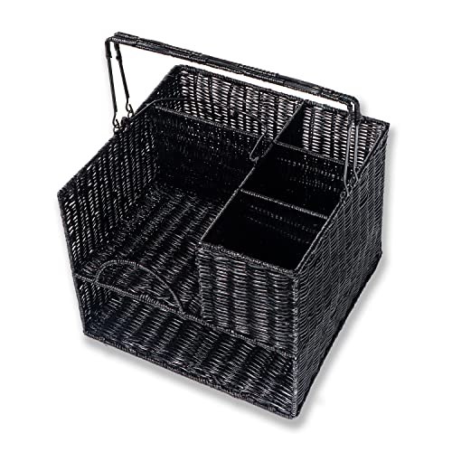 Trademark Innovations Black Rattan Tabletop Organizer and Caddy - Image 4