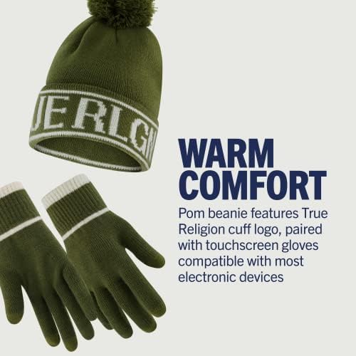 True Religion Beanie Hat and Touchscreen Glove Set - Image 3