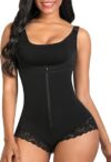 SHAPERX Tummy Control Fajas Zipper Bodysuit