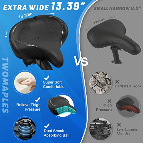 Twomaples Extra Comfort Wide Bicycle Seat - Image 4