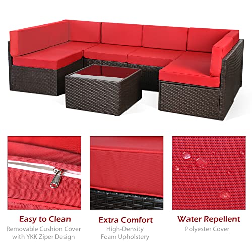 U-MAX 7-Piece Outdoor Wicker Sectional Sofa Set - Image 3