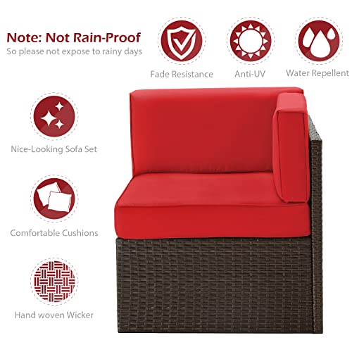 U-MAX 7-Piece Outdoor Wicker Sectional Sofa Set - Image 5