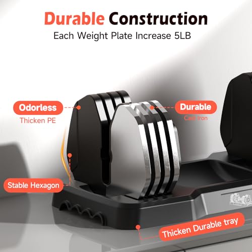 UKEEP Adjustable Dumbbells Set, 5-55LB Pair for Home Gym - Image 5