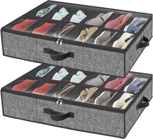 homyfort Underbed Shoe Storage, Fits 24 Pairs