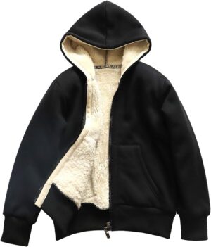 Gihuo Unisex Winter Sherpa Lined Fleece Jacket