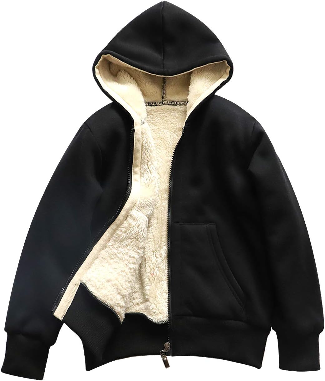 Gihuo Unisex Winter Sherpa Lined Fleece Jacket