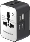 NEWVANGA Universal Travel Adapter with USB-C, White