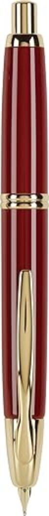 PILOT Vanishing Point Red Fountain Pen, Fine Nib