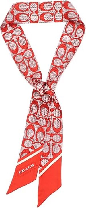 Coach Vintage Signature C Printed Silk Skinny Scarf