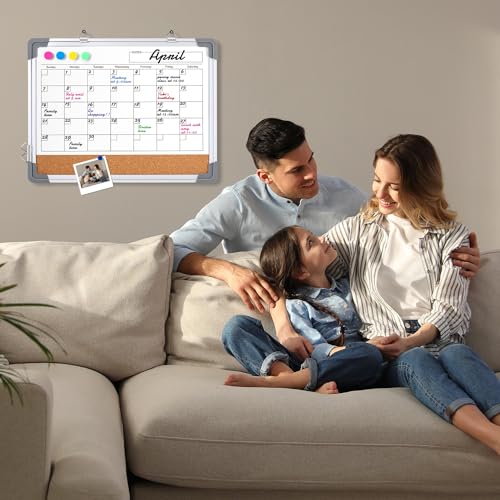 VUSIGN Double-Sided Magnetic Calendar and Cork Board - Image 5