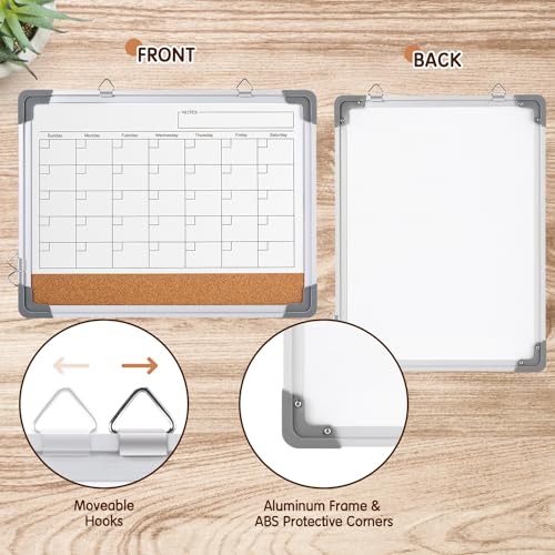VUSIGN Double-Sided Magnetic Calendar and Cork Board - Image 2