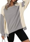 Dokotoo Waffle Knit Color Block Oversized Sweatshirt