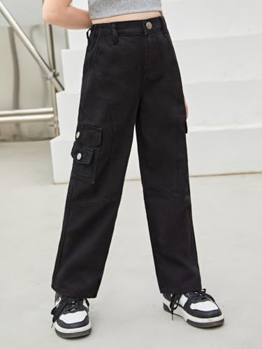 WDIRARA Girl's High Waist Cargo Jeans Pants - Image 3