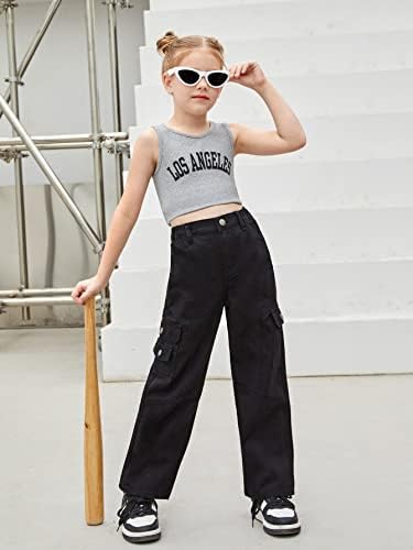 WDIRARA Girl's High Waist Cargo Jeans Pants - Image 4