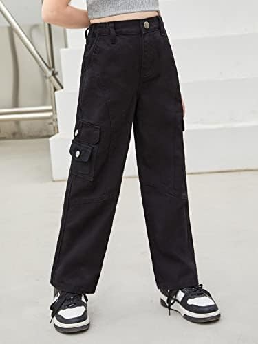WDIRARA Girl's High Waist Cargo Jeans Pants - Image 5