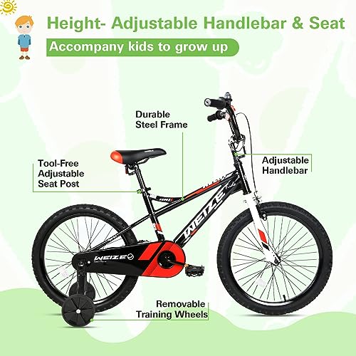 WEIZE Kids Bike, 16-20 Inch, Ages 4-12 - Image 2