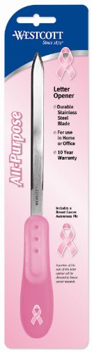 Westcott Pink Breast Cancer Awareness Letter Opener - Image 2