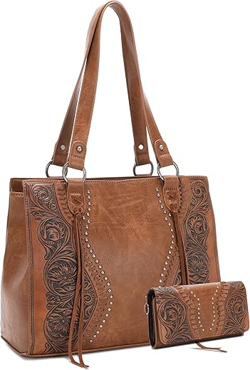 Montana West Western Floral Tooling Shoulder Handbag