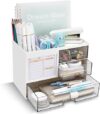 QIYVLOS White Desk Organizer with Drawers and Compartments