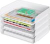 Tomorotec White Stackable A4 Desk Organizer