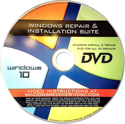 AWRS Win 10 Recovery & Reinstall Disc