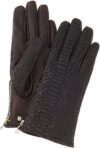 Bruno Magli Snakeskin Embossed Leather Gloves