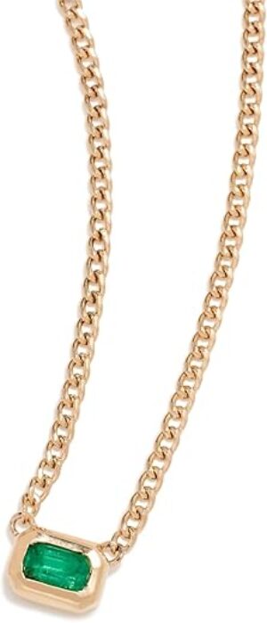 Zoe Chicco 14k Emerald Bezel Necklace